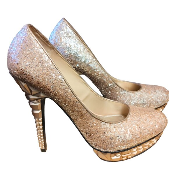 RACHEL ROY Blush Glitter Pump Stiletto Size 11 - Picture 6 of 6